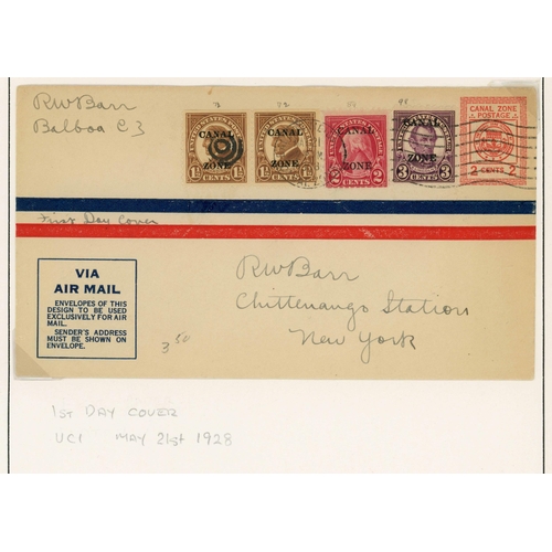 956 - CANAL ZONE - FIRST DAY COVERS: Three albums with the 1928-1970s collection of FDCs and other commemo... 