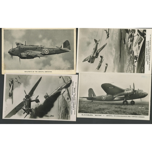 371 - MILITARY AIRCRAFT IDENTIFICATION, CAMPS AND CANCELS: Photographic cards (unused) produced by Valenti... 