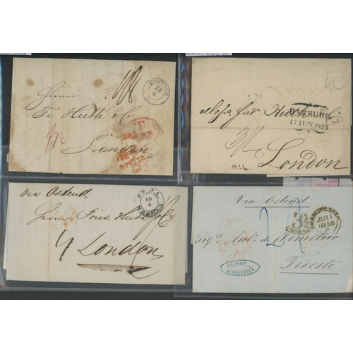 678 - MIXED POSTAL HISTORY SELECTION: Includes a group of 10 pre-stamp/stampless covers c.1825-66, several... 