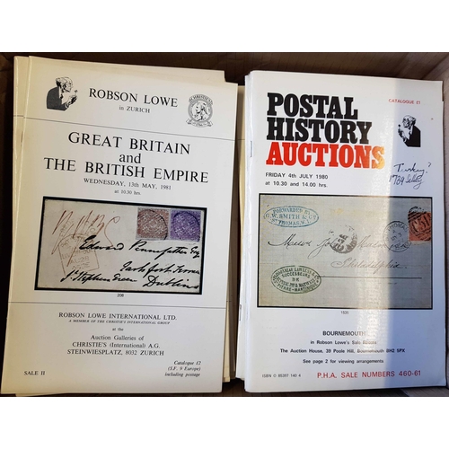 109 - ROBSON LOWE / CHRISTIES: Four boxes containing a 1964-2007 range of specialised & named sale catalog... 