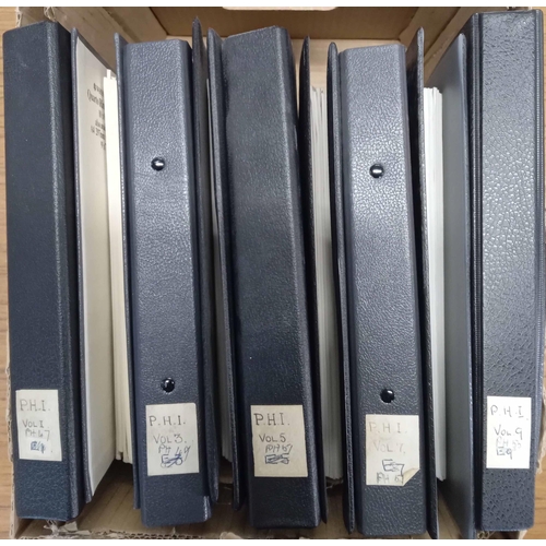 131 - POSTAL HISTORY INTERNATIONAL: One box containing a complete vols. 1-9 (1972-80) run in nine ring bin... 