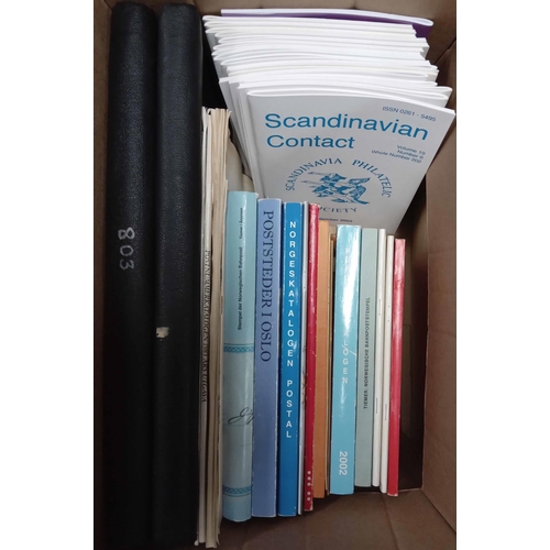 325 - NORWAY: Two boxes containing a set of books, mainly on postal history, inc. 'Stempel der Norwegische... 