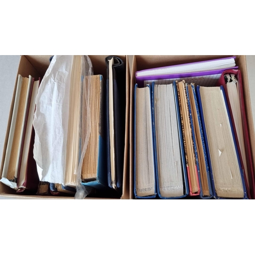 414 - MOSTLY WEIMAR TO LATER 20th CENTURY USED ISSUES: Two cartons housing c.14 albums, stock books & bind... 