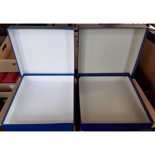 79 - ALBUM BOXES/USEFUL STORAGE: Sturdy blue lidded boxes (18) which originally would have been protectiv... 