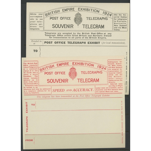 1452 - RARE TELEGRAPH FORMS. 1924 a pair of red and black unused souvenir telegraph forms in fine condition... 