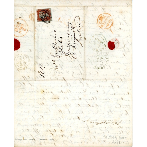 170 - RYDE - ILLUSTRATED LETTERHEAD: An 1849 EL ex Chichester to Ireland franked with a 2-margin 1d red ti... 