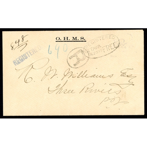 309 - REGISTERED INLAND & USA MAIL 1893-1900: An album containing envs. mounted on written-up display page... 