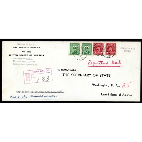 311 - REGISTERED MAIL 1937-91: Two albums containing envs. mounted on written-up display pages explaining ... 