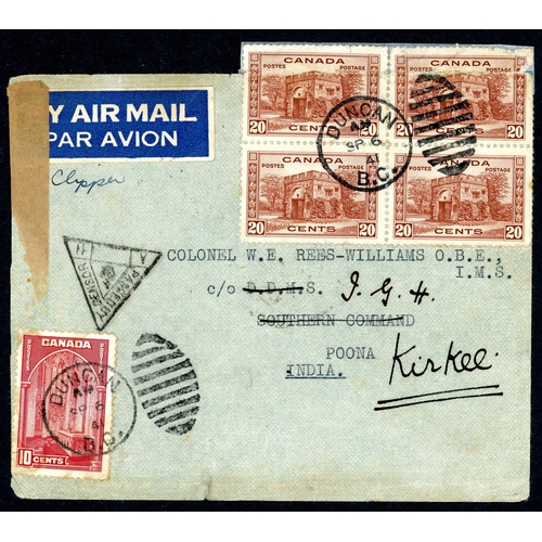 351 - 1940-42 TRANSATLANTIC AIR MAIL - UK & COMMONWEALTH: An album containing a range of air mail covers m... 