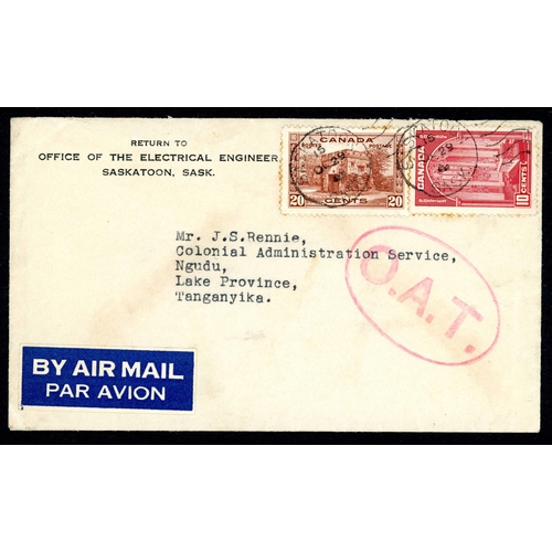 351 - 1940-42 TRANSATLANTIC AIR MAIL - UK & COMMONWEALTH: An album containing a range of air mail covers m... 