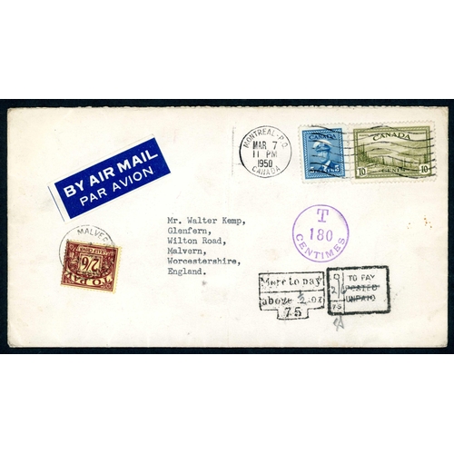 354 - 1950-98 TRANSATLANTIC AIR MAIL - UK & COMMONWEALTH: A box containing 5 albums housing a collection o... 