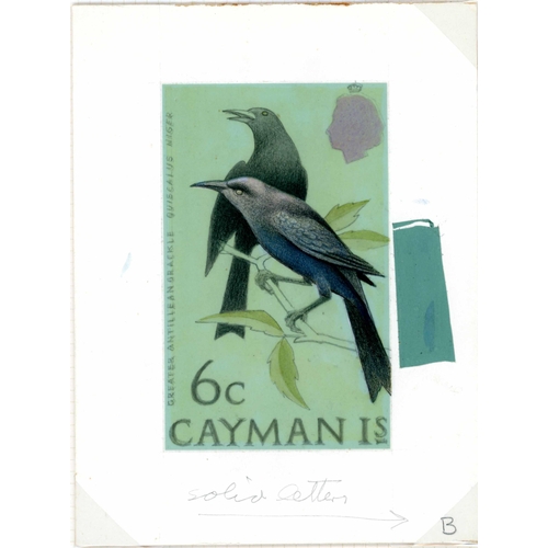 359 - ORIGINAL ARTWORK - 1974 BIRDS ISSUE: Six original trial colour drawings, and a hand drawn colour des... 