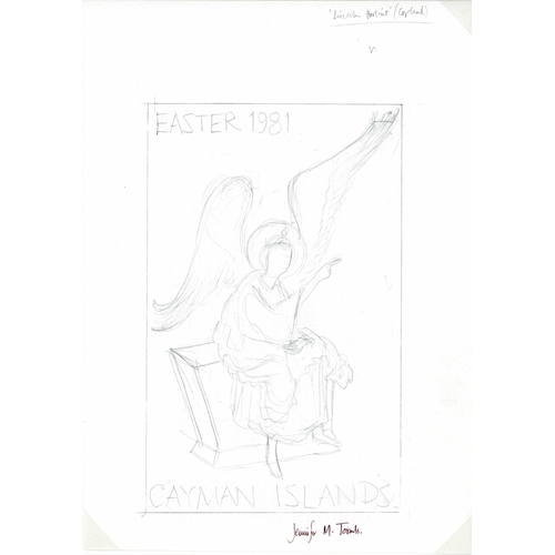 360 - ORIGINAL ARTWORK - 1981 EASTER ISSUE: Two original sketches and 2 boards with trial colour drawings ... 