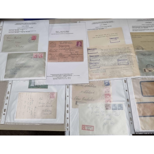 377 - SUDETENLAND POSTAL HISTORY/CANCELLATIONS: Eleven box files housing an extensive collection of cards,... 