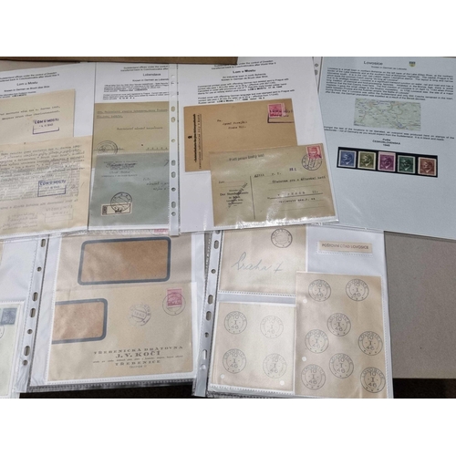 377 - SUDETENLAND POSTAL HISTORY/CANCELLATIONS: Eleven box files housing an extensive collection of cards,... 