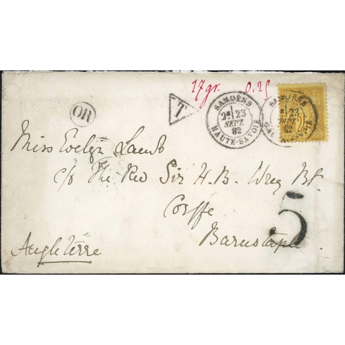 404 - PEACE & COMMERCE FRANKINGS; Range on leaves inc. 1878 printed matter wrapper franked 5c, redirected ... 