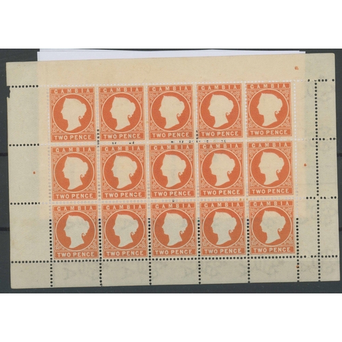 410 - 1886-93 QV CAMEO SHEETLETS: 2d orange (shades) wmk Crown CA sideways in 2 sheetlets, each of 15 stam... 