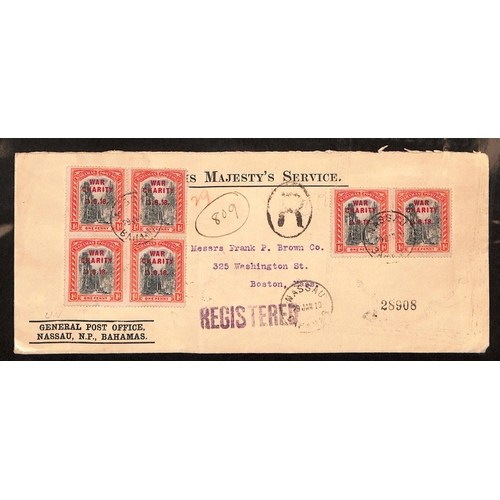 42 - WEST INDIES - BAHAMAS, BARBADOS & JAMAICA: Bahamas 1917-18 Red Cross collection inc. 2 x 1917 single... 