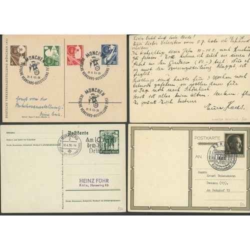 423 - EARLY 20th C. CARDS & COVERS: Interesting group of items inc. Third Reich postcards, 1953 FDC, WWI P... 