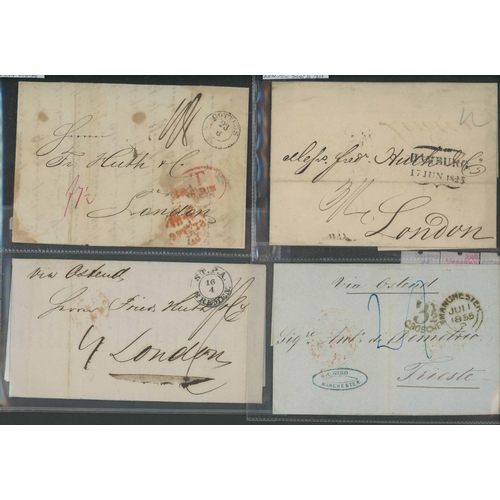 424 - MIXED POSTAL HISTORY SELECTION: Includes a group of 10 pre-stamp/stampless covers c.1825-66, several... 