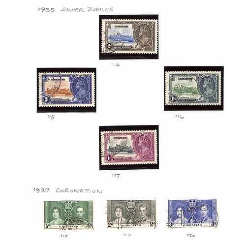 436 - KGV-QEII FINE USED COLLECTION ON ALBUM LEAVES: Range inc. KGV 1912-24 values to 1/-, noting block of... 