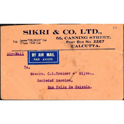 482 - ** KGV FRANKINGS GROUP; Range with 1919 2a reg. env. insured for 200r franked ½a  (9) with Jaggayape... 