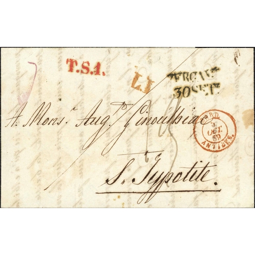 504 - 19th CENTURY FOREIGN MAIL; Range with 1834 EL to Nantes with 