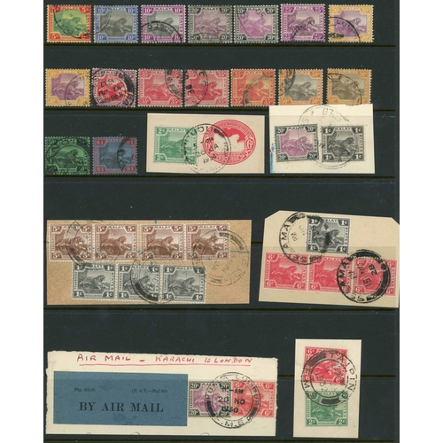 528 - 1900-1934 MINT AND USED SELECTION - PLUS MALAYAN POSTAL UNION ISSUES inc. mint 1900-34 values to 50c... 