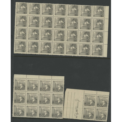 54 - SOUTH AMERICA: Mixture on 7 sides of stock sheets with much Brazil inc. mint blocks. Also some Centr... 