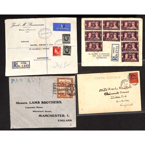 553 - EARLY 20th CENTURY CARDS & COVERS: Collection of 12 c.1904-37 cards & covers, most with Agencies fra... 