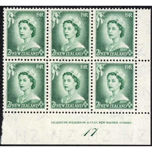 577 - ** QEII PLATE/COIL NUMBERS; Range with 1953 1½d plate no. blocks of six '11', '12' & '13', 1954 2d p... 