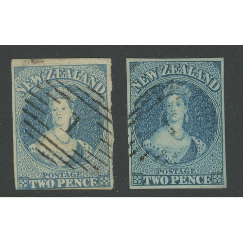 598 - 1857 2d BLUE ON UNWATERMARKED PAPER: A fine four-margined example (close at lower left) on thick whi... 