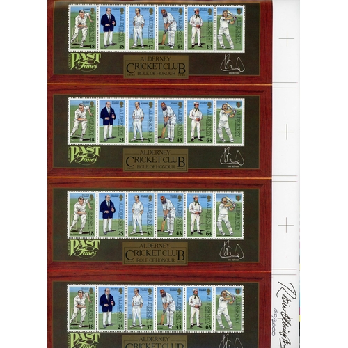 62 - 1994-2011 CRICKET MINIATURE SHEETS inc. 1994 Australia Shane Warne sheet signed by the bowler; 2006-... 