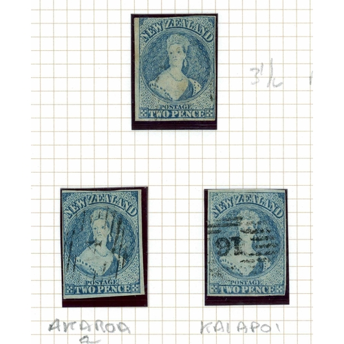 620 - 1862-64 2d BLUE SHADES WITH PLATE WEAR ON LARGE STAR WATERMARKED PAPER: A lightly-cancelled slate bl... 