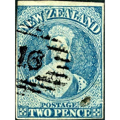 641 - 1863 2d DEEP DULL BLUE IMPERFORATE ON UNWATERMARKED THICK SOFT WHITE PAPER: A close- to wide-margine... 