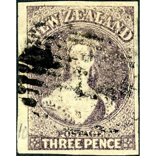 661 - 1864 3d MAUVE LILAC ON LARGE STAR WATERMARKED PAPER - AN IMPERFORATE EXAMPLE; A large-margined imper... 