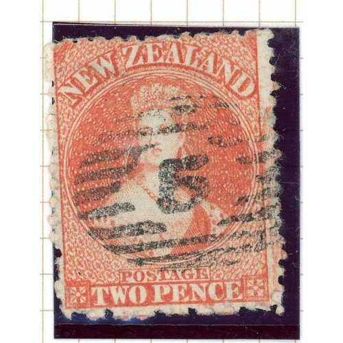 679 - 1872 2d VERMILION ON LOZENGES & EVICTA WATERMARK: A used example showing plate blotch under 