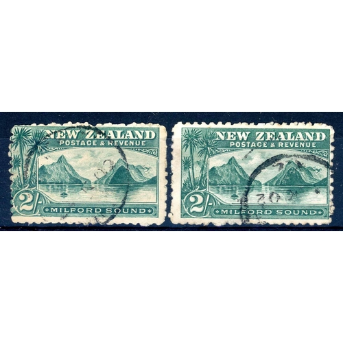 698 - 1899-1903 NO WATERMARK PERFORATED 11 - THE RARE LAID PAPER VARIETY: 2/- blue, two used examples on l... 