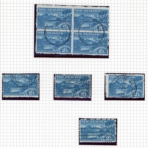 706 - 1902-07 THIN HARD COWAN PAPER PERFORATED 11: Used selection of shades with 2½d (8, inc. a block of f... 