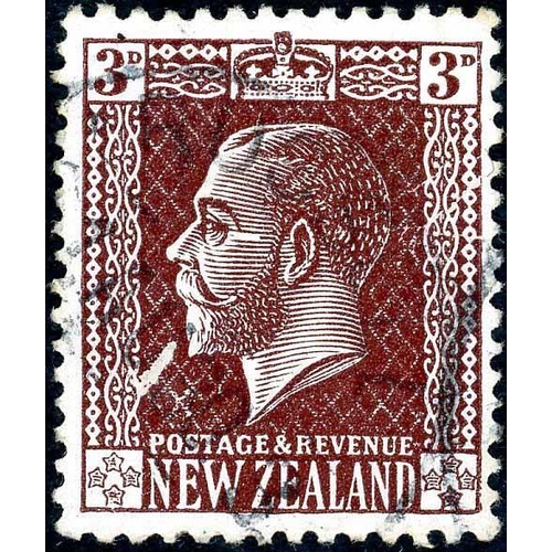 717 - 1915-33 KGV PLATE VARIETIES: De La Rue chalk surface paper 3d with flaw on face (CP 19a). Cowan pape... 