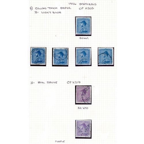 724 - 1926-34 KGV UNIFORMS ISSUES: 1926 Jones paper 2/- (3, inc. two used one with inverted wmk) and 3/- (... 