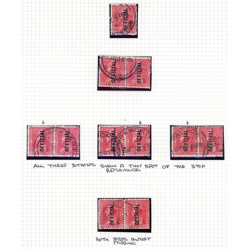 768 - 1915-27 OFFICIALS - USED SELECTION: 3d (4), 4d (3), 6d shades (45), 9d (2) and 1/- (11). 1927-33 1d ... 