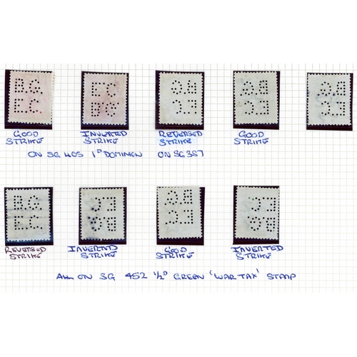 770 - c.1900-1935 PERFINS: An interesting range on used low face-value adhesives inc. British Central Elec... 