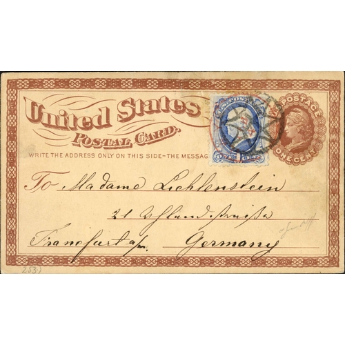 86 - GUION LINE TRANSATLANTIC MAIL; Range on leaves in binder inc. 1870 EL to Cognac ex Philadelphia carr... 