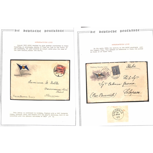 90 - HAMBURG-AMERICA LINE P.H. & EPHEMERA GROUP: Written-up 1894-1939 range of covers & ephemera of the H... 