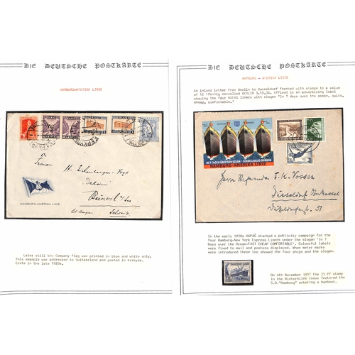 90 - HAMBURG-AMERICA LINE P.H. & EPHEMERA GROUP: Written-up 1894-1939 range of covers & ephemera of the H... 