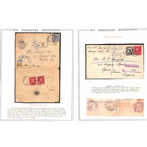 90 - HAMBURG-AMERICA LINE P.H. & EPHEMERA GROUP: Written-up 1894-1939 range of covers & ephemera of the H... 