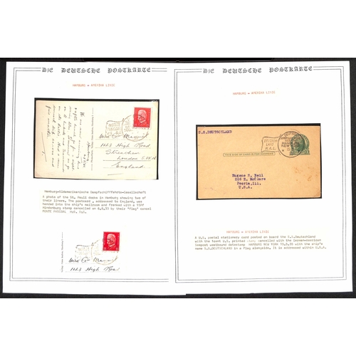 92 - HAMBURG-AMERICA LINE 'FLAG' CANCELS & NORDSEE-LINIE-HAMBURG PPC GROUPS: 1926-36 range of Hamburg-Ame... 