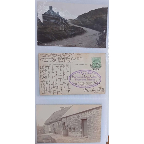 189 - PHOTOGRAPHIC CARDS OF WHITBY AREA (J. T. ROSS SERIES) & SCARBOROUGH: Album containing RP cards 1900s... 