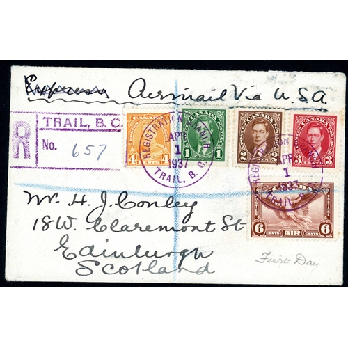 311 - REGISTERED MAIL 1937-91: Two albums containing envs. mounted on written-up display pages explaining ... 